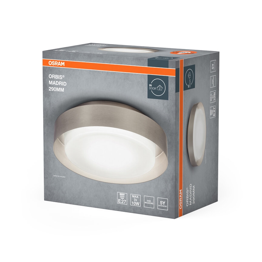 Osram - Plafoniera ORBIS MADRID 2xE27/10W/230V Ø 29 cm cromo opaco
