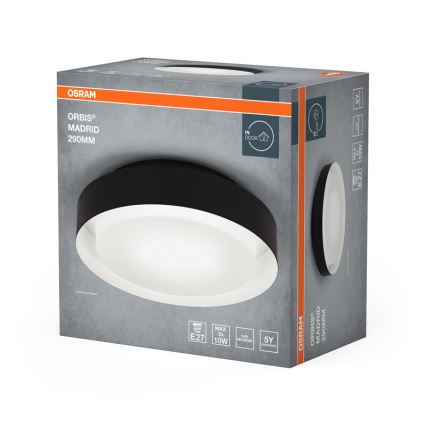 Osram - Plafoniera ORBIS MADRID 2xE27/10W/230V Ø 29 cm nera