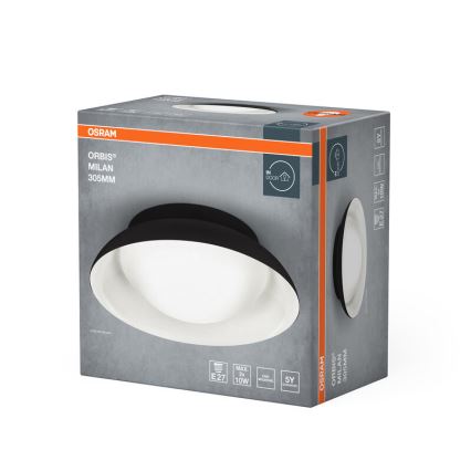 Osram - Plafoniera ORBIS MILAN 2xE27/10W/230V diam. 30,5 cm nera