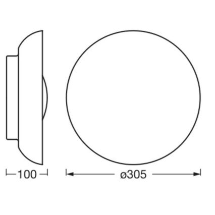 Osram - Plafoniera ORBIS MILAN 2xE27/10W/230V diam. 30,5 cm nera