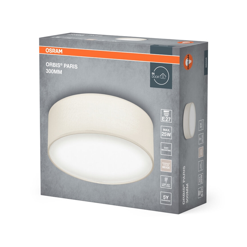 Osram - Plafoniera ORBIS PARIS 1xE27/25W/230V Ø 30 cm, crema