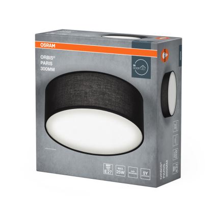 Osram - Plafoniera ORBIS PARIS 1xE27/25W/230V Ø 30 cm nero