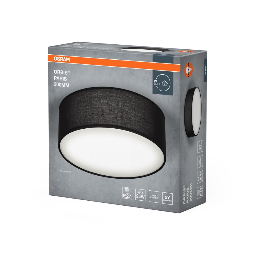 Osram - Plafoniera ORBIS PARIS 1xE27/25W/230V Ø 30 cm nero