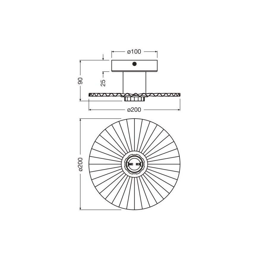 Osram - Plafoniera PLISSEE 1xE27/15W/230V Ø 20 cm antracite