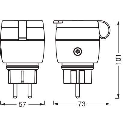 Osram - Presa da esterno intelligente SMART+ MATTER SCHUKO 3680W/230V/16A IP44 Wi‑Fi
