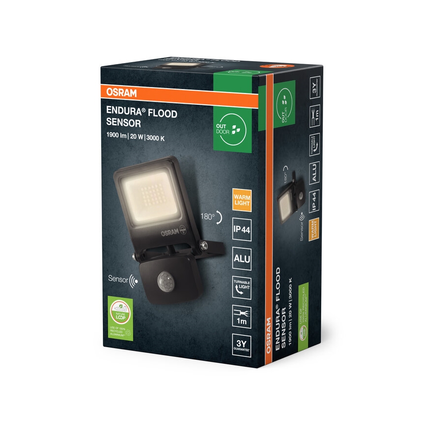 Osram - Proiettore LED con sensore ENDURA LED/20W/230V 3000K IP44