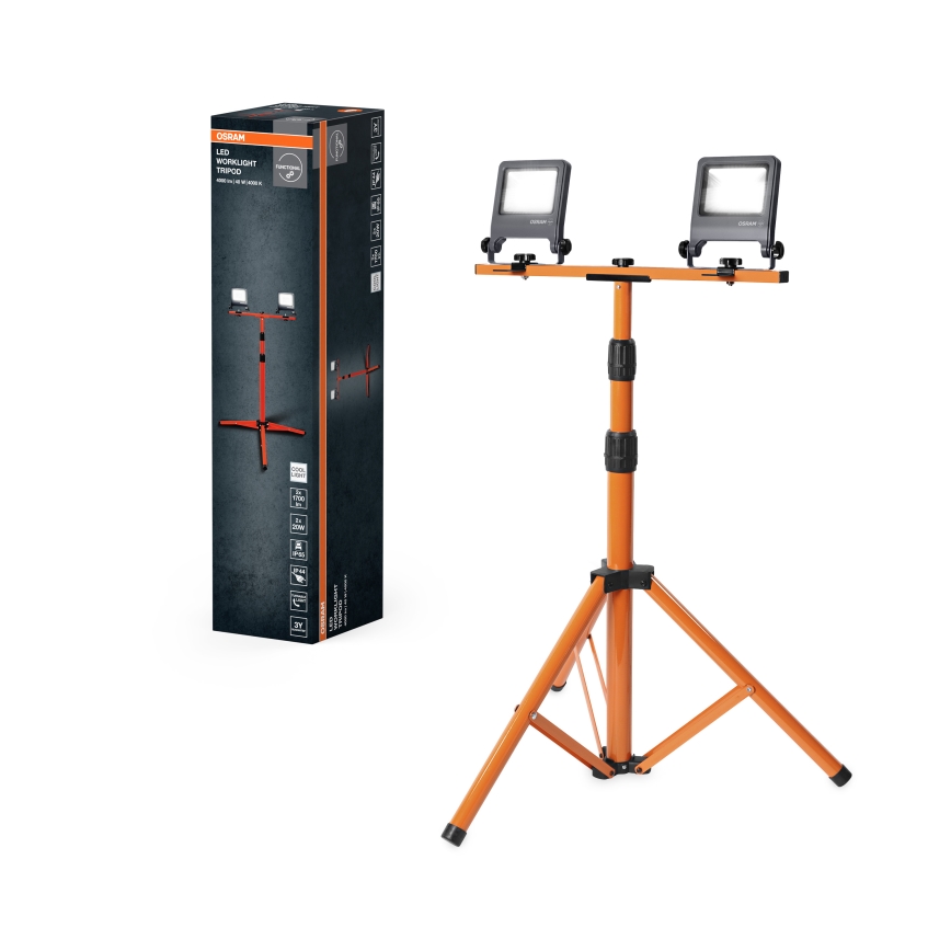 Osram - Proiettore LED con supporto TRIPOD 2xLED/20W/230V 4000K IP65 arancione/antracite
