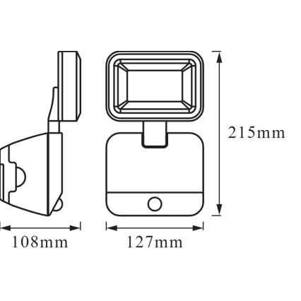 Osram - Proiettore LED da parete per esterni con sensore BATTERY LED/4W/4xD IP54
