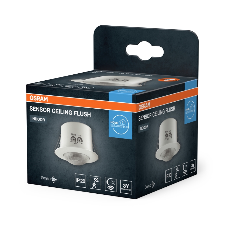 Osram - Sensore di movimento ad incasso per controsoffitto 360° FLUSH 230V bianco