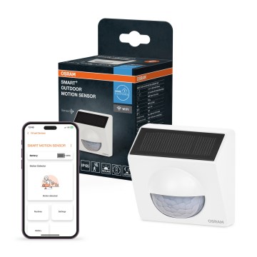 Osram - Sensore di movimento solare per esterni SMART+ 3,7V bianco IP65 Wi-Fi 800 mAh
