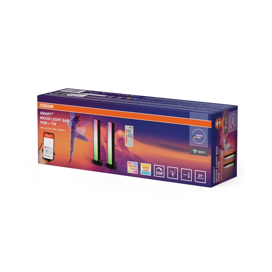 Osram - Confezione da 2 lampade da tavolo dimmerabili LED RGBW MOOD LIGHT LED/4W/230V 2700-6500K Wi-Fi + telecomando