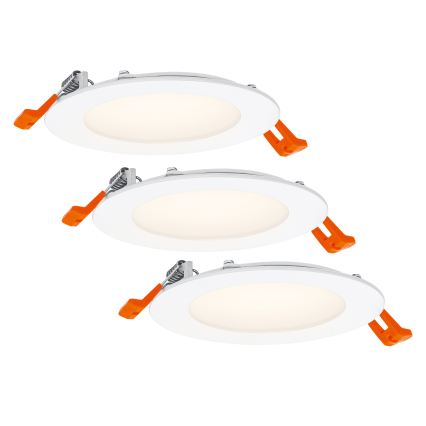 Osram - Set di 3 faretti da incasso LED SPOT, 8W, 230V, 3000K, Ø 12 cm, bianco