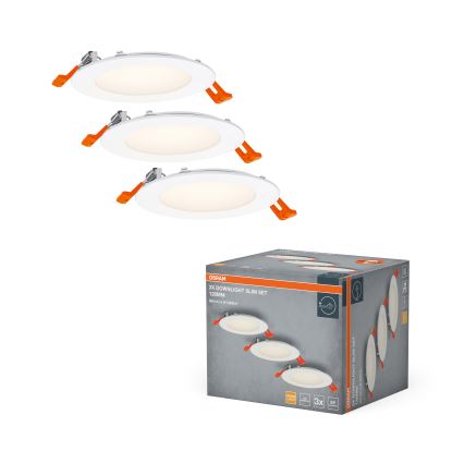 Osram - Set di 3 faretti da incasso LED SPOT, 8W, 230V, 3000K, Ø 12 cm, bianco