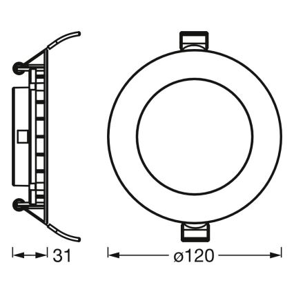 Osram - Set di 3 faretti da incasso LED SPOT, 8W, 230V, 3000K, Ø 12 cm, bianco