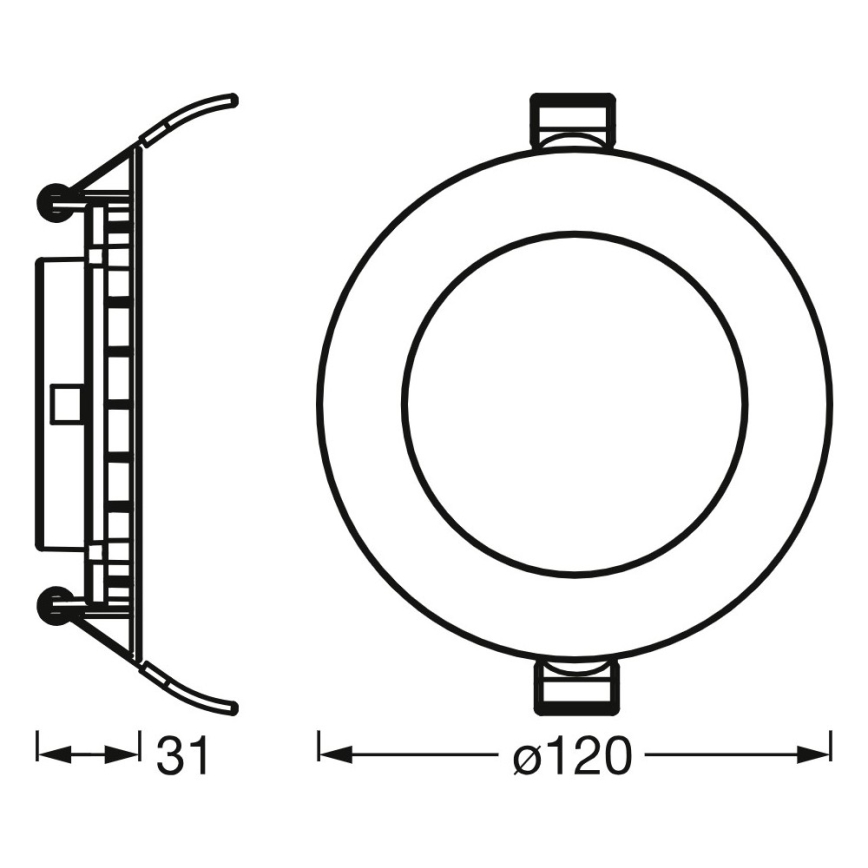 Osram - Set di 3 faretti da incasso LED SPOT, 8W, 230V, 3000K, Ø 12 cm, bianco