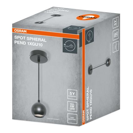 Osram - Sospensione a cavo SPOT SPHERAL 1xGU10/6W/230V nero