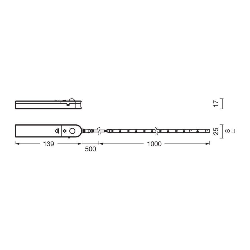 Osram - Striscia LED con sensore di movimento FLEX 1m LED/2W/4xAA