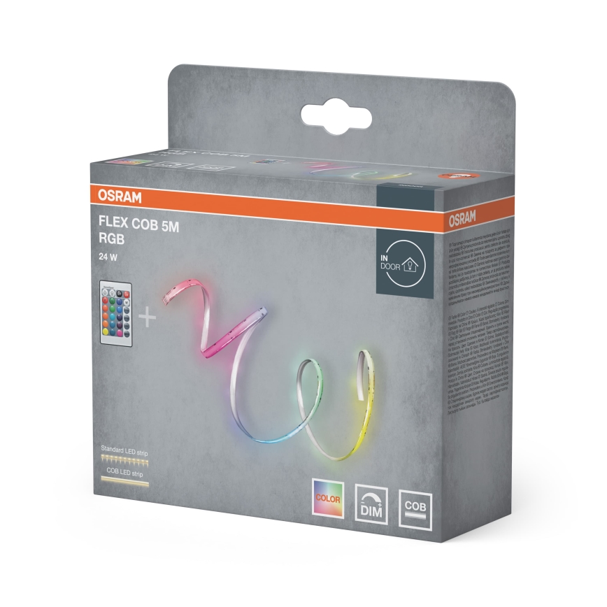 Osram - Striscia LED RGBW dimmerabile FLEX COB 5m LED/24W/230V 2700-6500K + telecomando