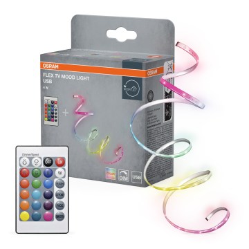 Osram - Striscia LED RGB dimmerabile FLEX TV MOOD 1,5m LED/4W/5V + telecomando