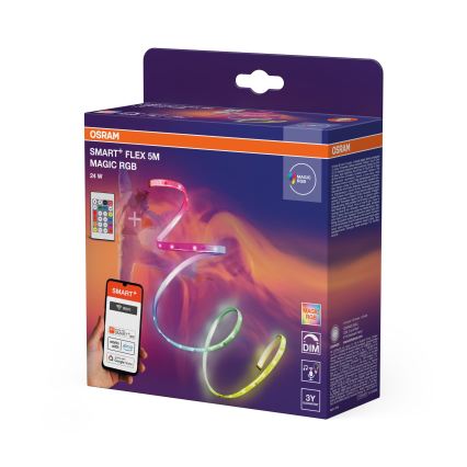 Osram - striscia LED RGB dimmerabile SMART+ MAGIC FLEX 5m LED/24W/230V Wi-Fi + telecomando