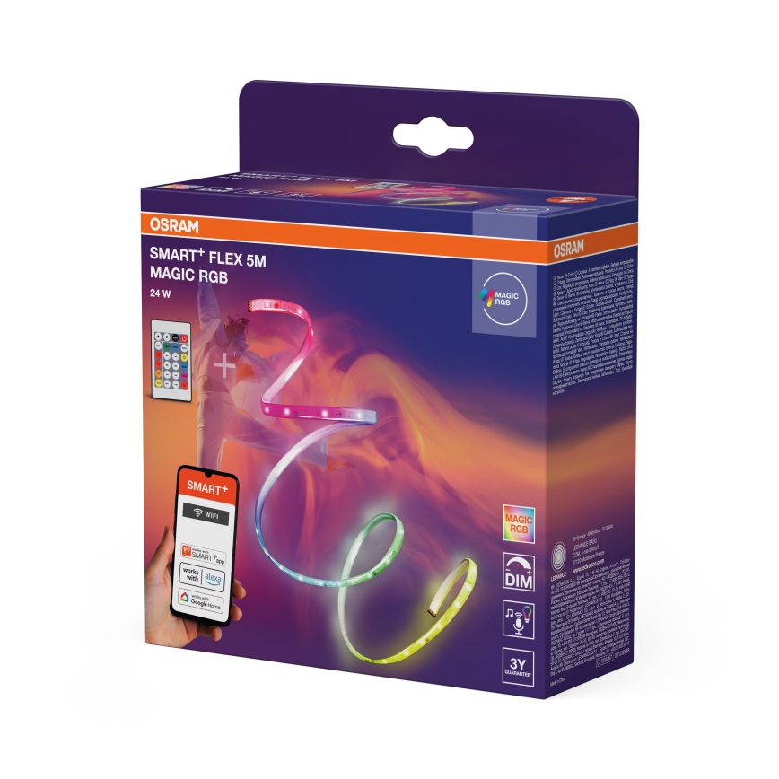Osram - striscia LED RGB dimmerabile SMART+ MAGIC FLEX 5m LED/24W/230V Wi-Fi + telecomando