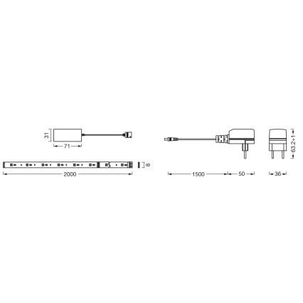 Osram - Striscia LED RGB+TW dimmerabile SMART+ FLEX 2 m LED/8,5W/230V 2700-6500K Wi-Fi
