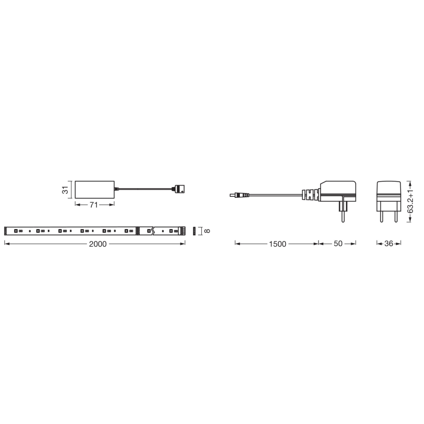 Osram - Striscia LED RGB+TW dimmerabile SMART+ FLEX 2 m LED/8,5W/230V 2700-6500K Wi-Fi