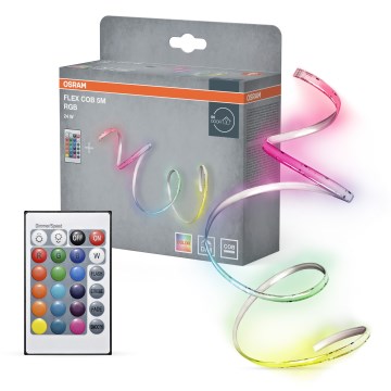 Osram - Striscia LED RGBW dimmerabile FLEX COB 5m LED/24W/230V 2700-6500K + telecomando