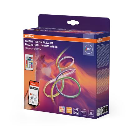 Osram - Striscia LED RGBW dimmerabile per esterni SMART+ MAGIC 3m LED/14W/230V IP44 Wi-Fi + telecomando