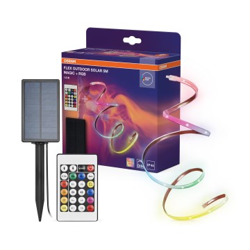 Osram - Striscia LED RGBW solare dimmerabile FLEX MAGIC 5m LED/1,6W/3,7V 2000 mAh IP44 + telecomando