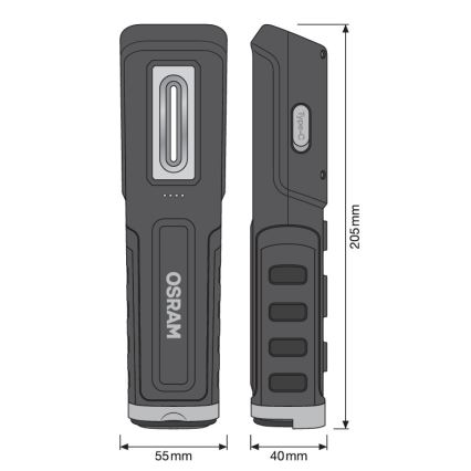 Osram - Torcia ricaricabile dimmerabile a LED LEDINSPECT WIRE-FREE PRO 600 LED/5W/3,7V IP54 2600 mAh