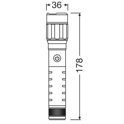 Osram - Torcia ricaricabile LED dimmerabile LEDINSPECT PRO TORCH 800 LED/8W/3,7V 2200 mAh IP44