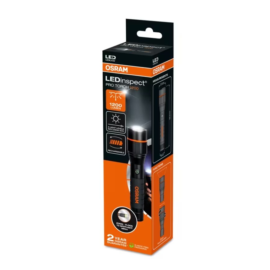 Osram - Torcia ricaricabile a LED dimmerabile LEDINSPECT PRO TORCH 1200 LED/13W/3,6V 4000 mAh IP44