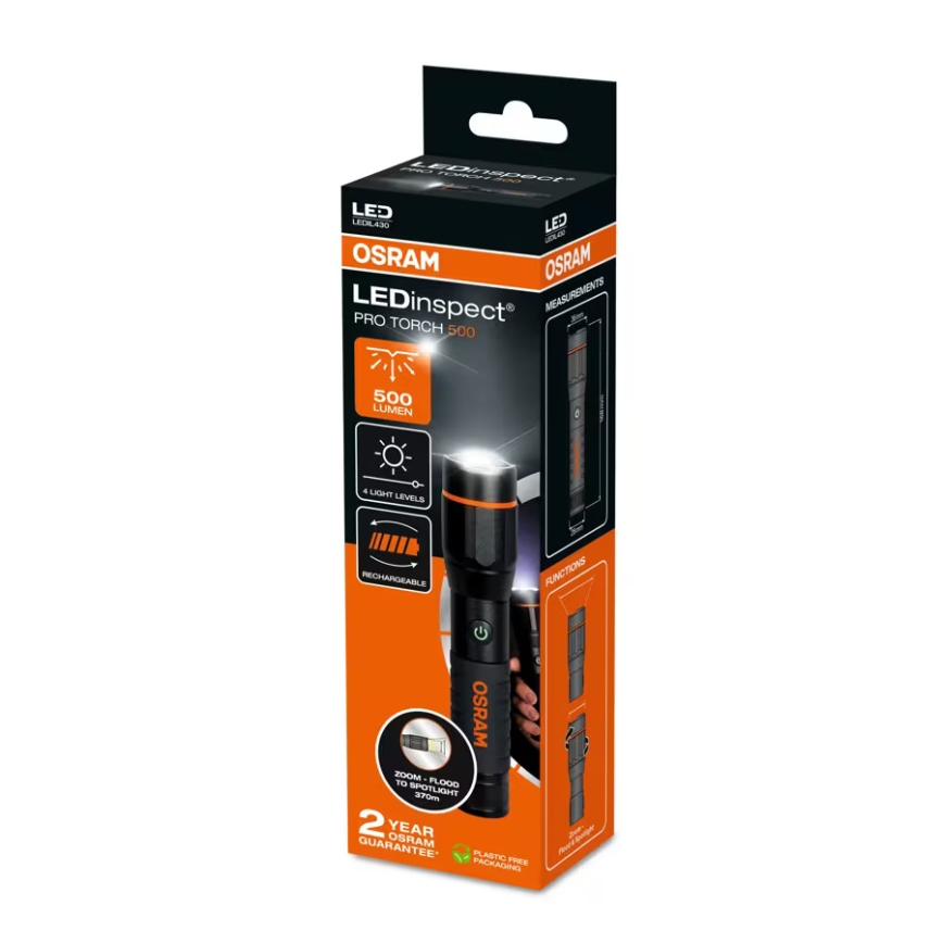 Osram - Torcia ricaricabile LED dimmerabile LEDINSPECT PRO TORCH 500 LED/6W/3,7V 2200 mAh IP44
