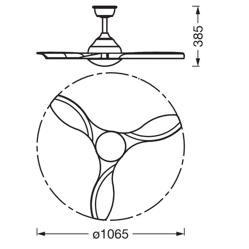 Osram - Ventilatore da soffitto LED RGB dimmerabile NORDES LED/18W/230V 3000-6500K + telecomando