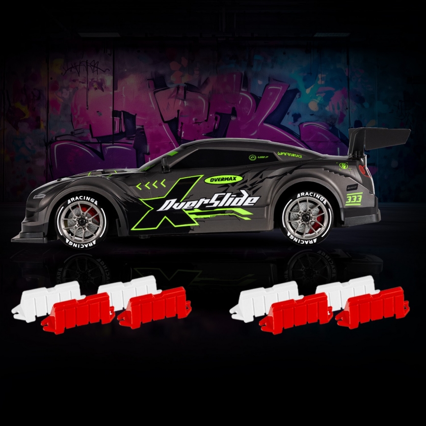 Overmax - Auto da drift radiocomandata 2 in 1 X-OVERSLIDE 1000 mAh nero/verde/blu/rosso