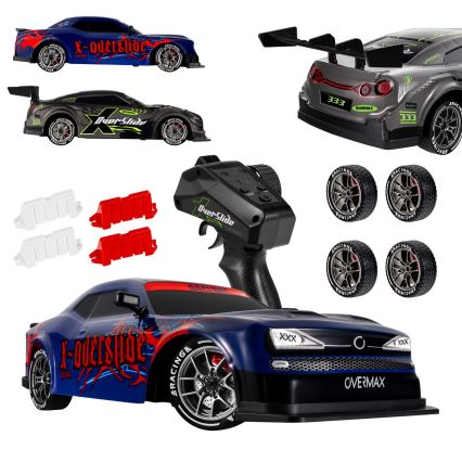 Overmax - Auto da drift radiocomandata 2 in 1 X-OVERSLIDE 1000 mAh nero/verde/blu/rosso