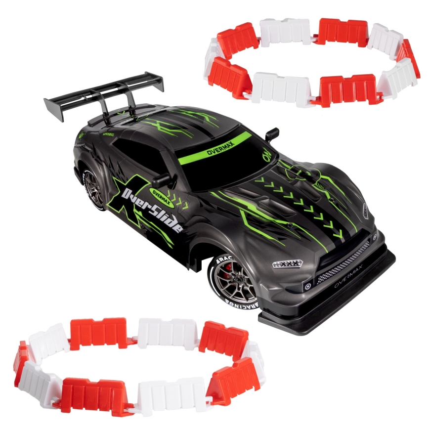 Overmax - Auto da drift radiocomandata 2 in 1 X-OVERSLIDE 1000 mAh nero/verde/blu/rosso