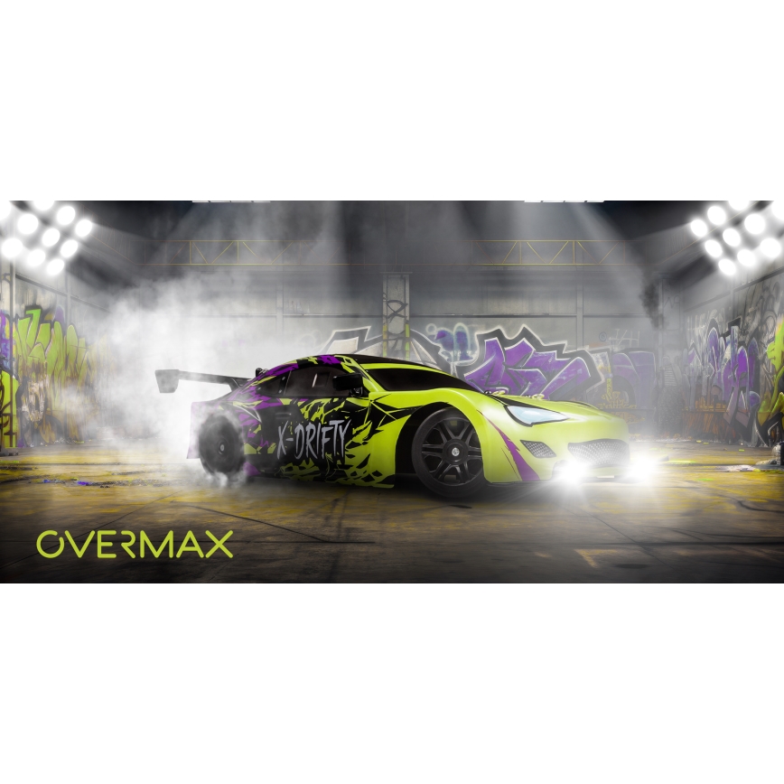 Overmax - Auto da drift radiocomandata X-DRIFT 1000 mAh, giallo/viola