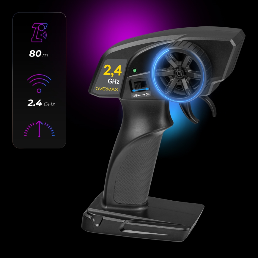 Overmax - Auto da drift radiocomandata X-DRIFT 1000 mAh, giallo/viola