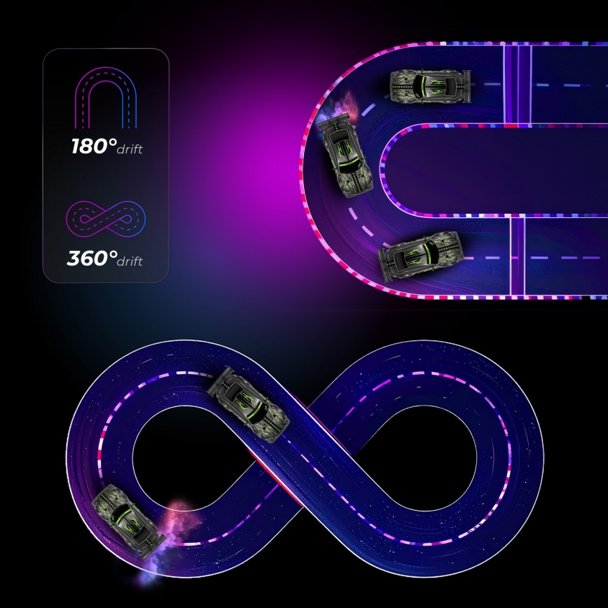 Overmax - Auto da drift radiocomandata X-OVERSLIDE 1000 mAh nero/verde/blu/rosso