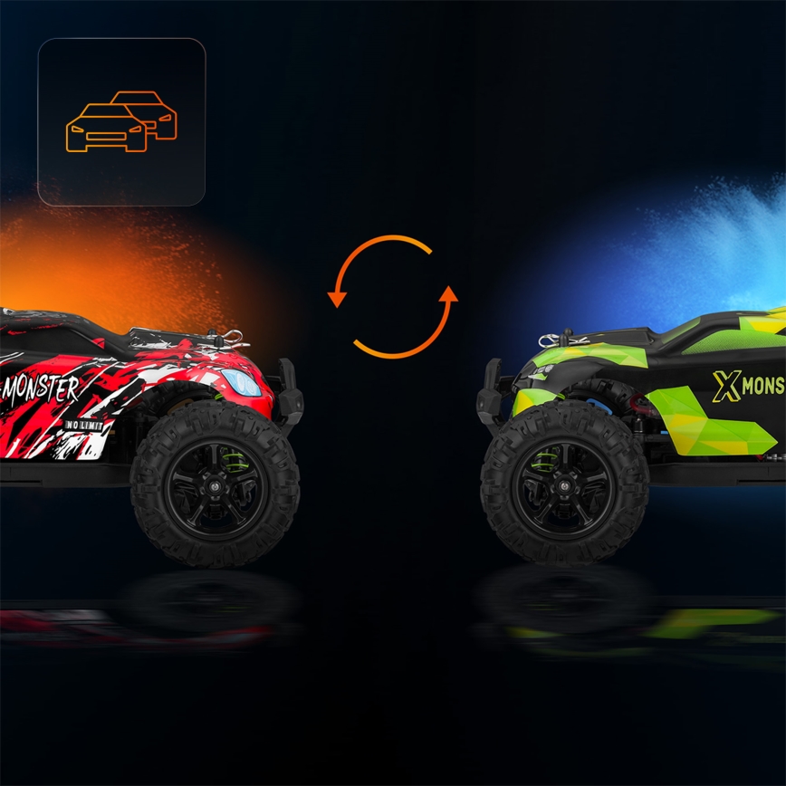 Overmax - Auto radiocomandata 2 in 1 X-MONSTER 3.5 1700 mAh nero/rosso/verde