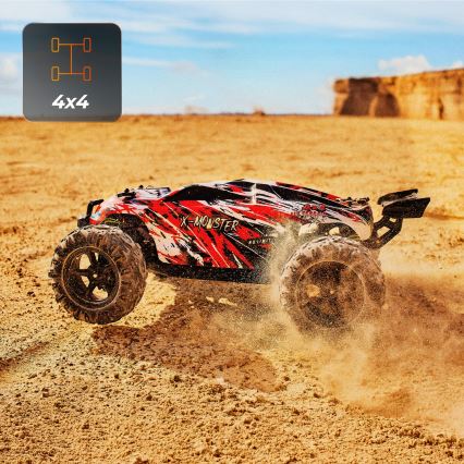 Overmax - Auto radiocomandata 2 in 1 X-MONSTER 3.5 1700 mAh nero/rosso/verde