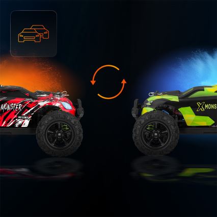 Overmax - Auto radiocomandata X-MONSTER 3.5 con batteria da 1700 mAh, nero/rosso/verde