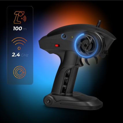 Overmax - Auto radiocomandata X-MONSTER 3.5 con batteria da 1700 mAh, nero/rosso/verde