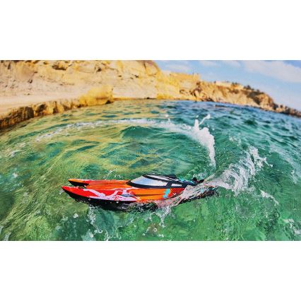 Overmax - Barca telecomandata RC X-TIDE 2400 mAh nero/arancione