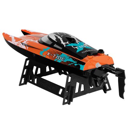 Overmax - Barca telecomandata RC X-TIDE 2400 mAh nero/arancione