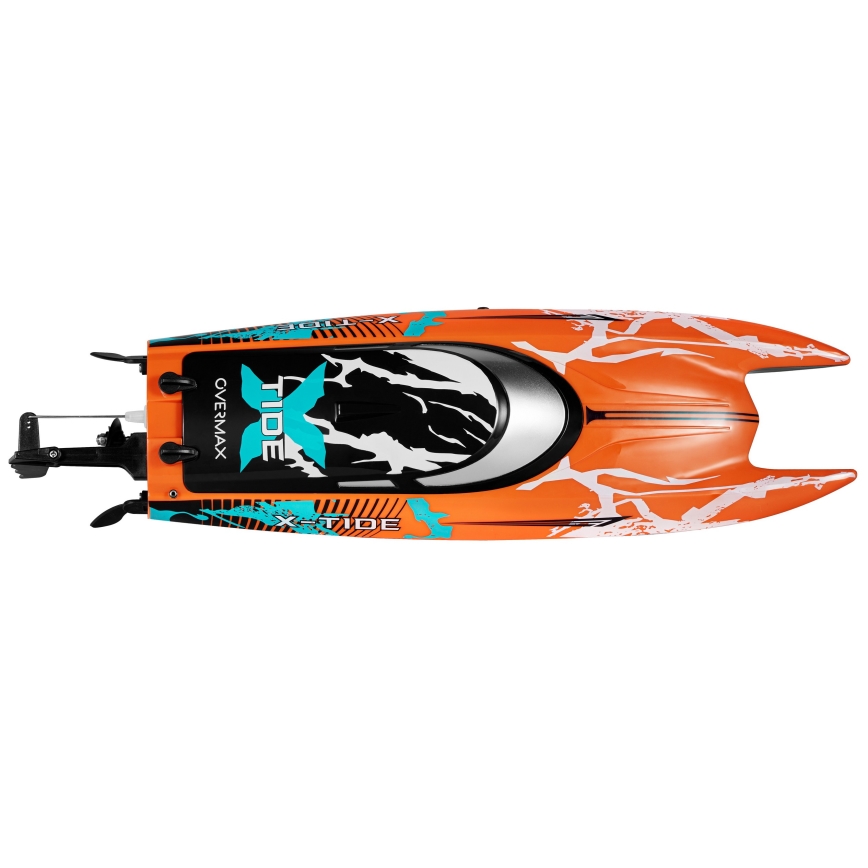 Overmax - Barca telecomandata RC X-TIDE 2400 mAh nero/arancione