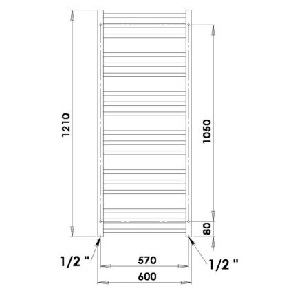P.M.H. AV4C - Scaldasalviette a scala AVENTO per bagno 360W 121 cm cromo lucido
