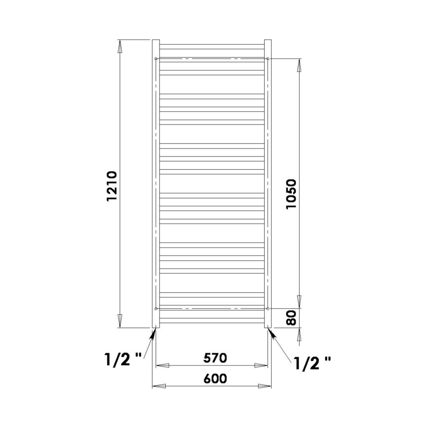 P.M.H. AV4C - Scaldasalviette a scala AVENTO per bagno 360W 121 cm cromo lucido